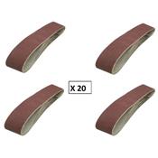 Lot de 20 bandes abrasives pour ponceuse 50x686 mm