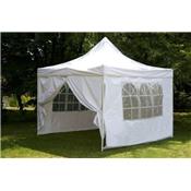 Tente de réception pliante 3x3m polyester 260g revêtement PVC+4 côtés